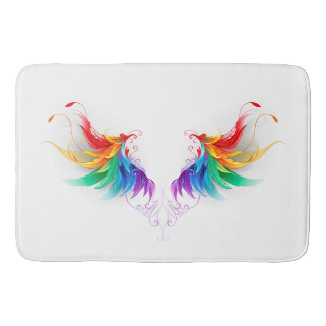 Tapis De Bain Ailes fluffy arc-en-ciel (Devant)