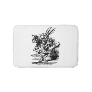 Tapis De Bain Alice au pays des merveilles vintage Lapin Blanc e