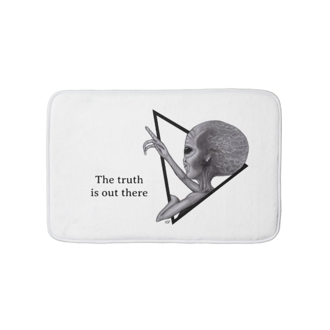 Tapis De Bain Alien gris, la vérité est là (Devant)