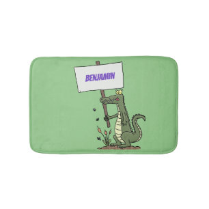 Tapis De Bain Aligator de crocodile drôle avec dessin animé