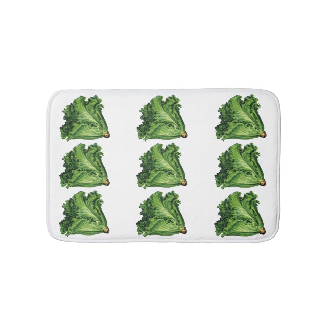 Tapis De Bain Aliments vintages, Légumes à la feuille verte (Devant)