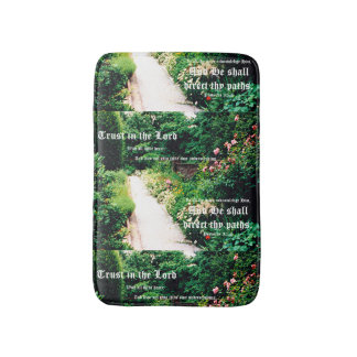 Tapis De Bain Allée de jardin avec Proverbes 3:5-6