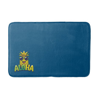 Tapis De Bain Aloha Collection ananas Mat de bain Turquoise