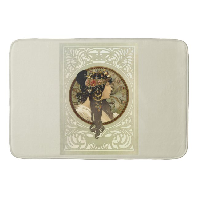 Tapis De Bain Alphonse Mucha - Têtes byzantines Brunette (Devant)