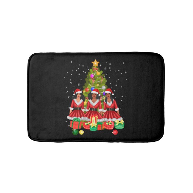 Tapis De Bain American African Christmas Santa Claus Black Girls (Devant)