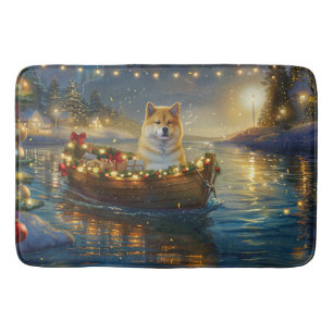 Tapis De Bain American Akita Christmas Festive Voyage