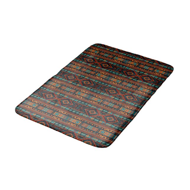 Tapis De Bain Amérindiens Motifs Boho Culture Arts Abstraits (Angle)