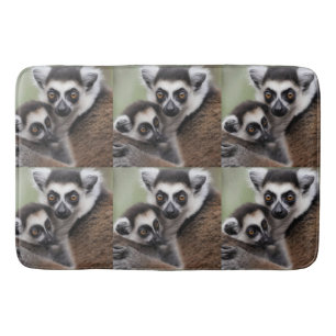 Tapis De Bain **"Amour de la mère : Mummy and Baby Lemur Cuddlin