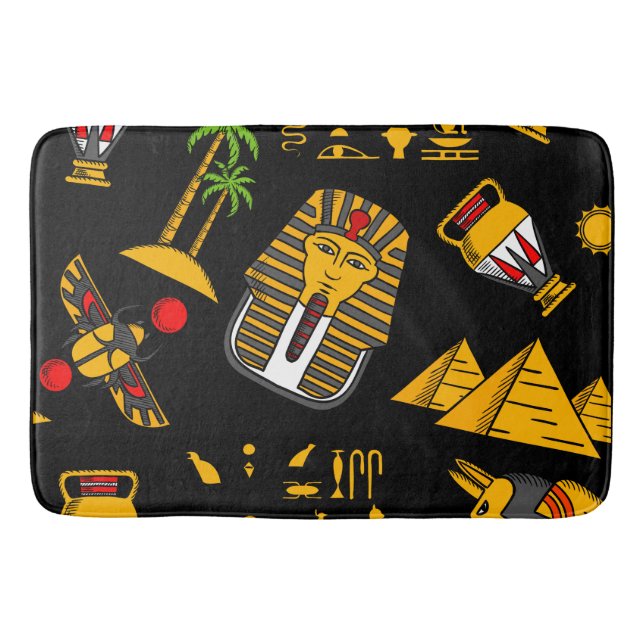 Tapis De Bain Ancien Motif égyptien Hiéroglyphique Arrière - pla (Devant)