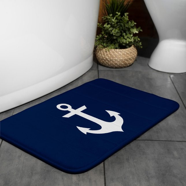 Tapis De Bain Ancre bleu marine (Créateur téléchargé)