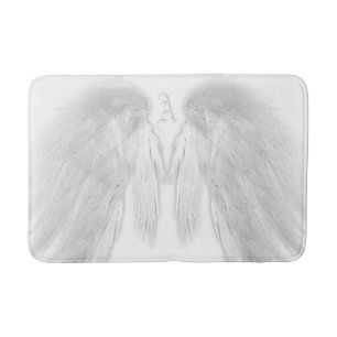 Tapis De Bain ANGEL WINGS Blanc Personnalisé Monogramme