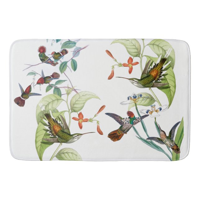 Tapis de bain animal de faune de fleurs d'oiseaux (Devant)