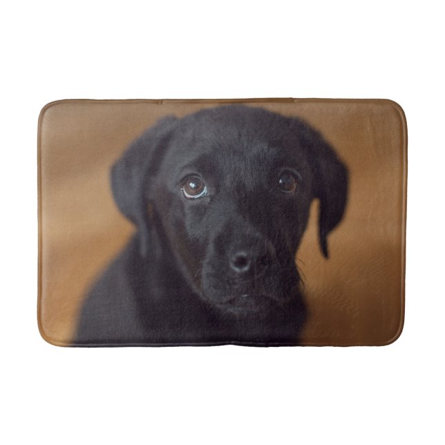 Tapis De Bain Animaux de bébés cutest | Black Labrador Puppy (Devant)