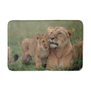 Tapis De Bain Animaux de bébés cutest Lion Cub & Mother