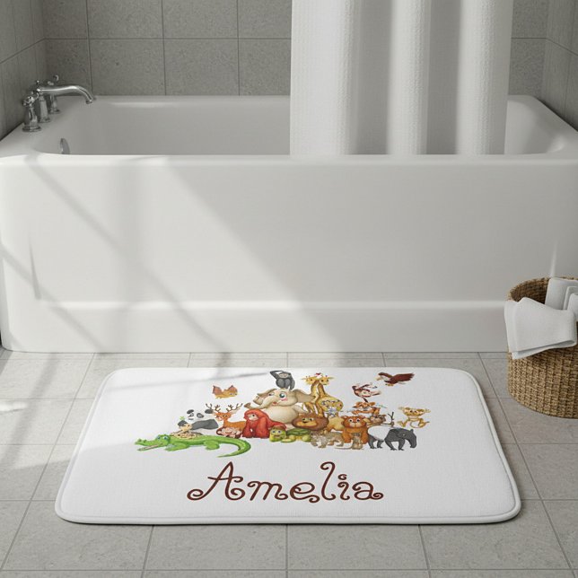 Tapis De Bain Animaux personnalisés de l'enfant (Créateur téléchargé)