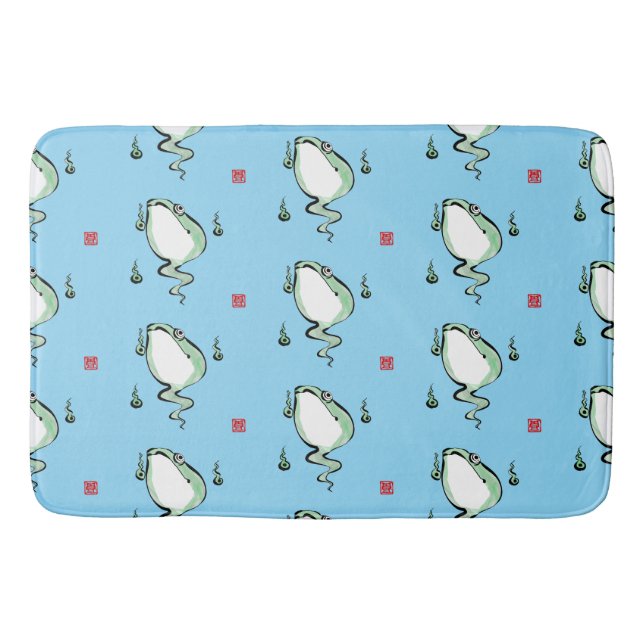 Tapis De Bain Antique Origine Histoire Grumpy Frog Japonais Toad (Devant)