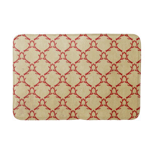 Tapis de bain Antler en bois rouge et beige