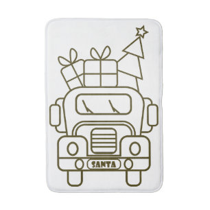 Tapis De Bain Aperçu camion de Noël Père Noël voiture vue avant