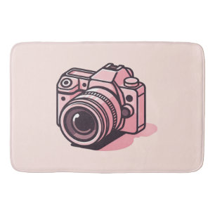 Tapis De Bain Appareil photo numérique reflex tendance rose pers