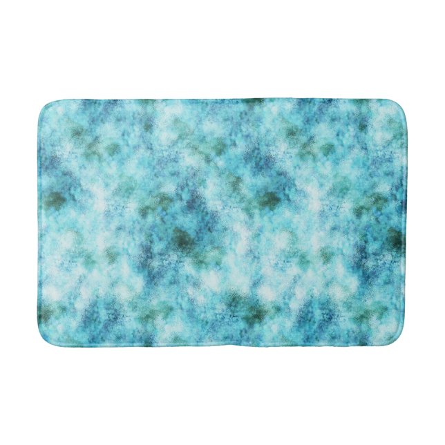 Tapis De Bain Aqua Blue Green Abstrait (Devant)