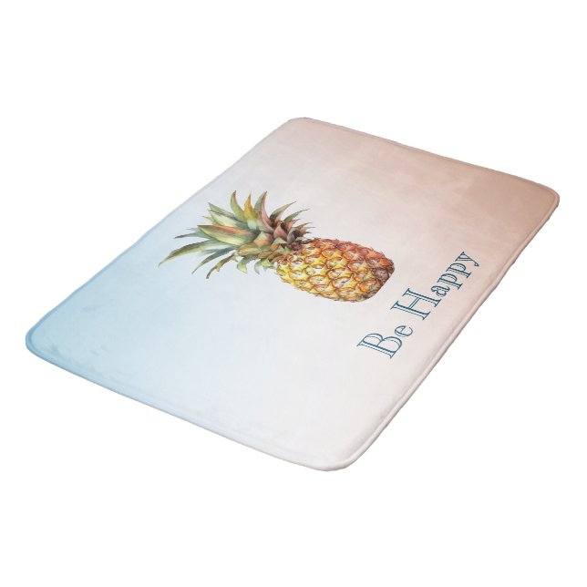 Tapis De Bain Aqua Cream Joyeux ananas tropical (Angle)