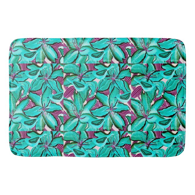 Tapis De Bain Aqua Lilies Bain Mat (Devant)