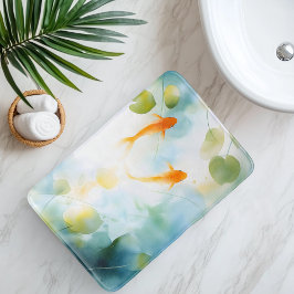 Tapis De Bain Aquarelle Abstraite Koi Fish Serenity