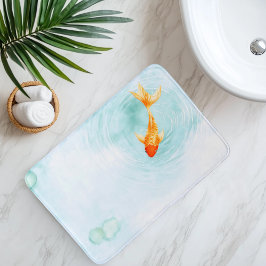 Tapis De Bain Aquarelle Abstraite Koi Fish Serenity