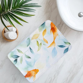 Tapis De Bain Aquarelle Abstraite Koi Fish Serenity