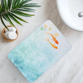 Tapis De Bain Aquarelle Abstraite Koi Fish Serenity