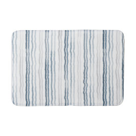 Tapis De Bain Aquarelle Bleu Ardoise, Gris, Blanc