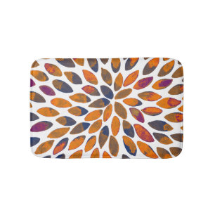 Tapis De Bain Aquarelle brosse traits - effet rouillé