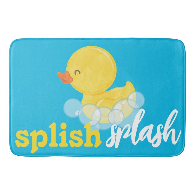 Tapis De Bain Aquarelle Caoutchouc Bouchon Bleu (Devant)