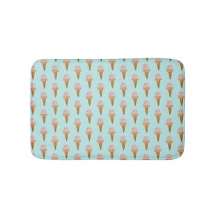 Tapis De Bain Aquarelle Crème glacée Mat (turquoise)