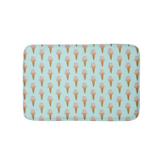 Tapis De Bain Aquarelle Crème glacée Mat (turquoise)