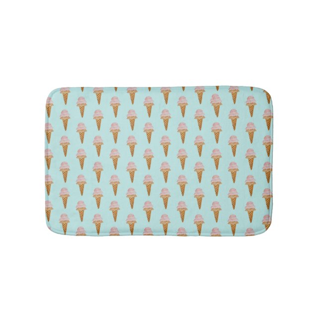 Tapis De Bain Aquarelle Crème glacée Mat (turquoise) (Devant)