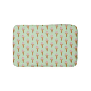 Tapis De Bain Aquarelle Crème glacée Mat (vert menthe)
