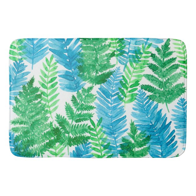 Tapis De Bain Aquarelle de fougère (Devant)