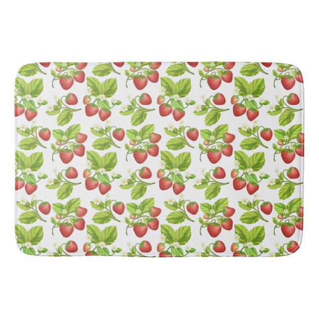 Tapis De Bain Aquarelle de fraise rouge (Devant)