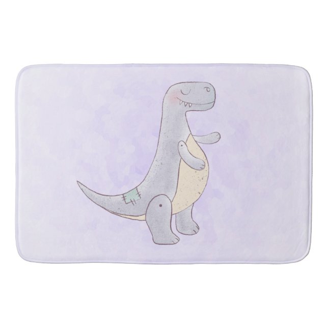 Tapis De Bain Aquarelle de jouet de dinosaure préhistorique (Devant)