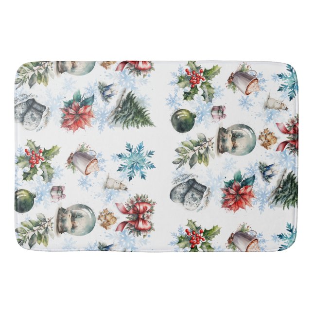 Tapis De Bain Aquarelle de Noël (Devant)