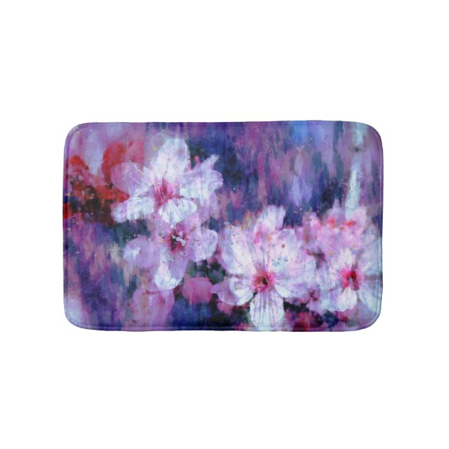 Tapis De Bain Aquarelle en fleur d'amande (Devant)