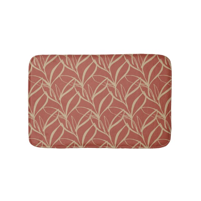 Tapis De Bain Aquarelle en terre cuite Boho (Devant)
