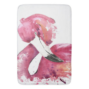 Tapis De Bain Aquarelle Flamant rose cadeaux Lover   Amateurs de