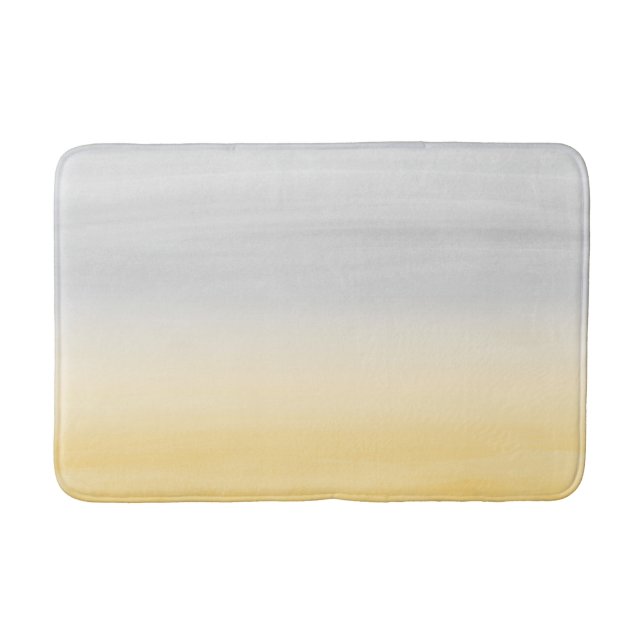 Tapis De Bain Aquarelle gris jaune Touché Abstrait #1 (Devant)