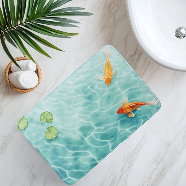 Tapis De Bain Aquarelle Koi Fish Serenity (Créateur téléchargé)