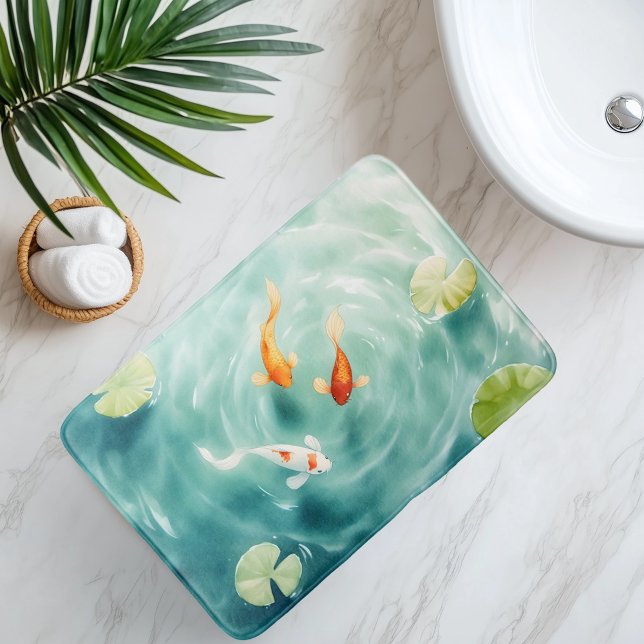 Tapis De Bain Aquarelle Koi Fish Serenity (Créateur téléchargé)