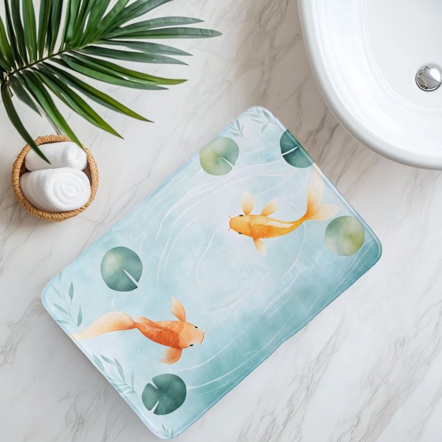 Tapis De Bain Aquarelle Koi Fish Serenity (Créateur téléchargé)