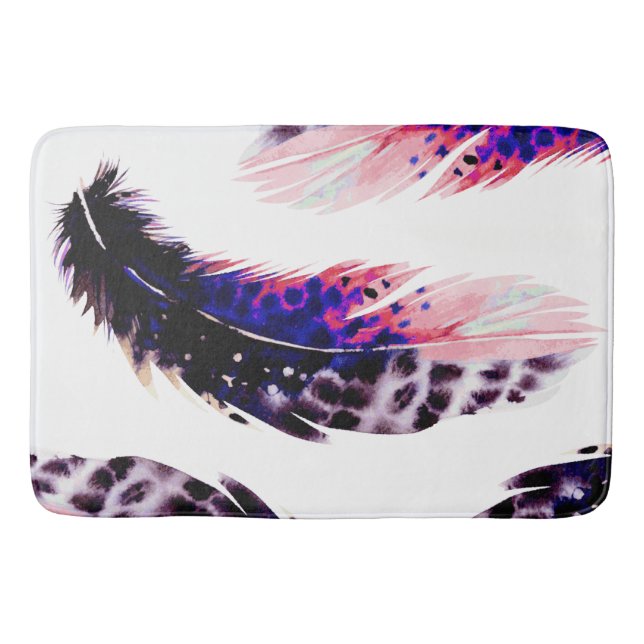 Tapis De Bain Aquarelle rose Boho tendance (Devant)