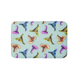 Tapis De Bain Aquarelle vieux casquettes : arrière - plan bleu.